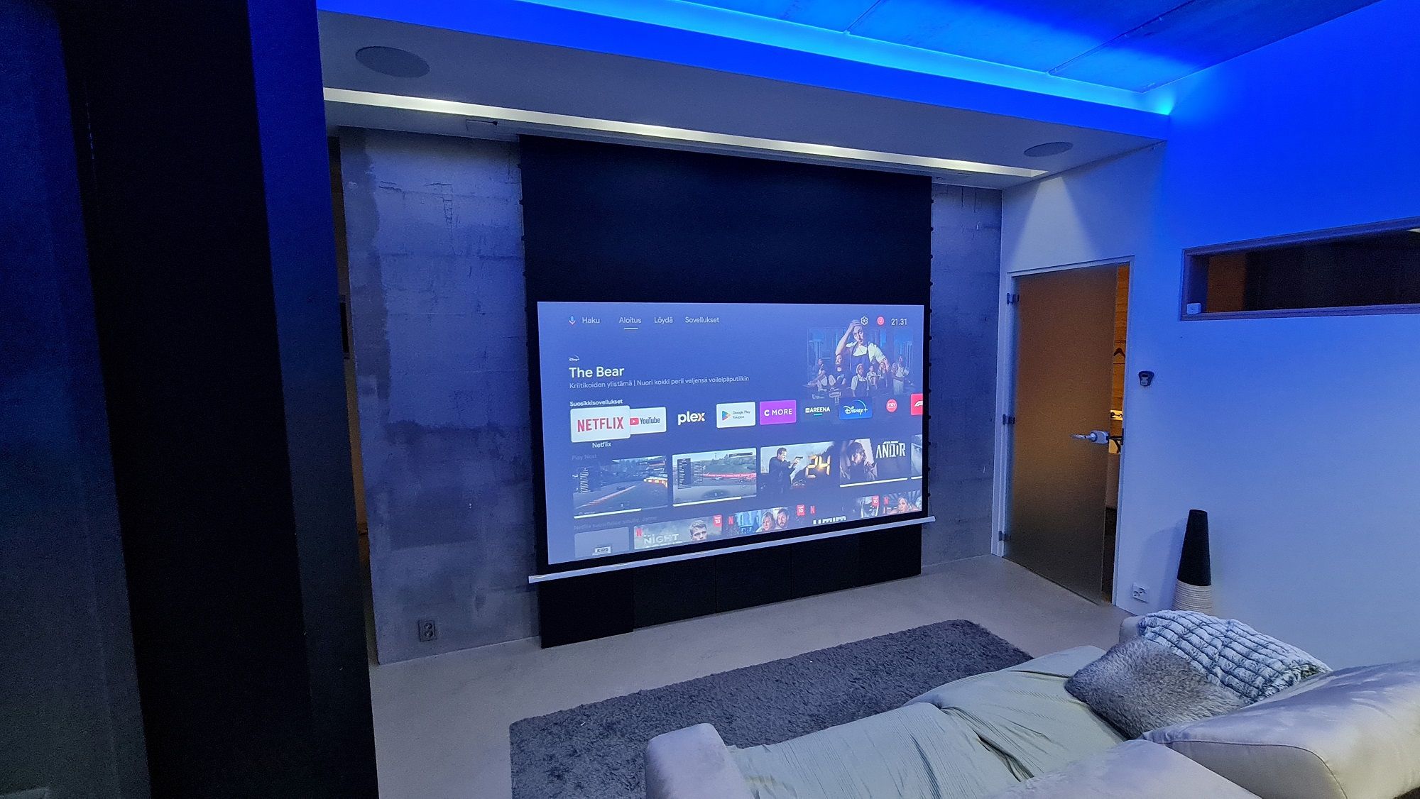 Un momento blu nell'home theatre